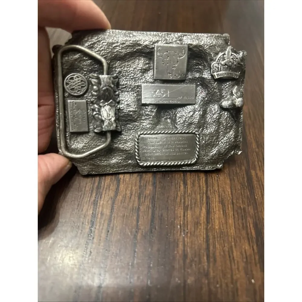 1987 Limited Edition Charles Russell Bronco to Breakfast Belt Buckle #5451